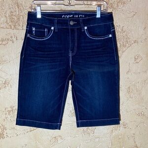 Code Bleu Indigo and Light Blue Denim Shorts